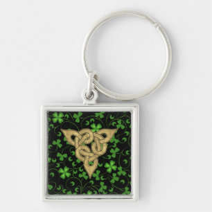 Black Irish Knotwork Key Ring