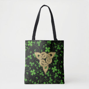 Black Irish Knotwork Tote Bag