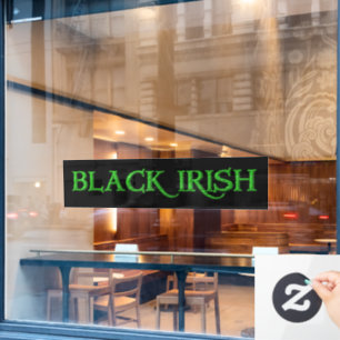 Black Irish large green black window cling