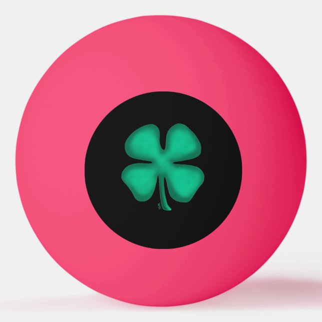 Black Irish orange glow 1-star ping pong ball (Front)