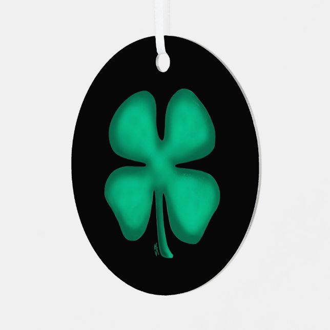 Black Irish round metal ornament (Front Left)