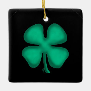 Black Irish square ceramic ornament