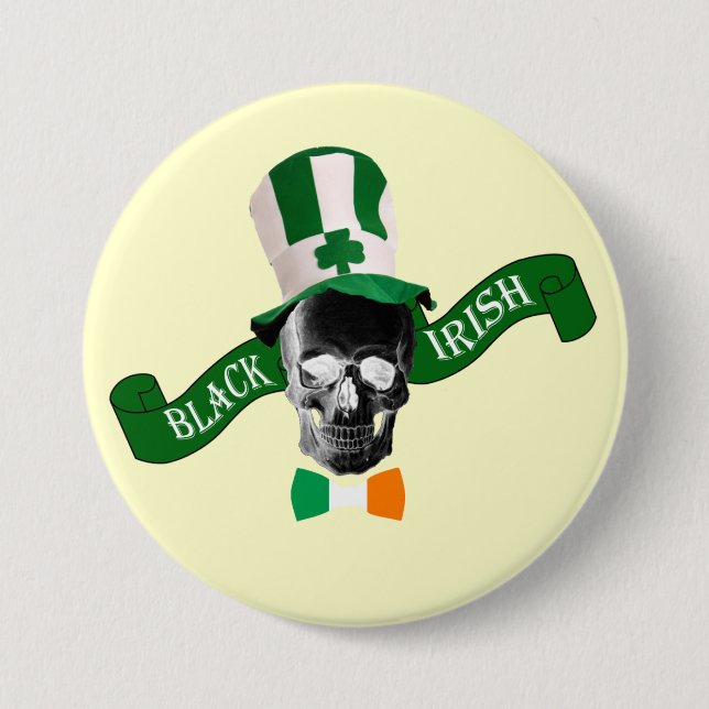Black Irish   St Patrick's day 7.5 Cm Round Badge (Front)