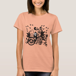 Black Irish Swirls and Leprechauns T-Shirt