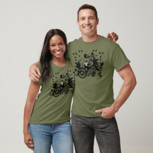 Black Irish Swirls and Leprechauns T-Shirt