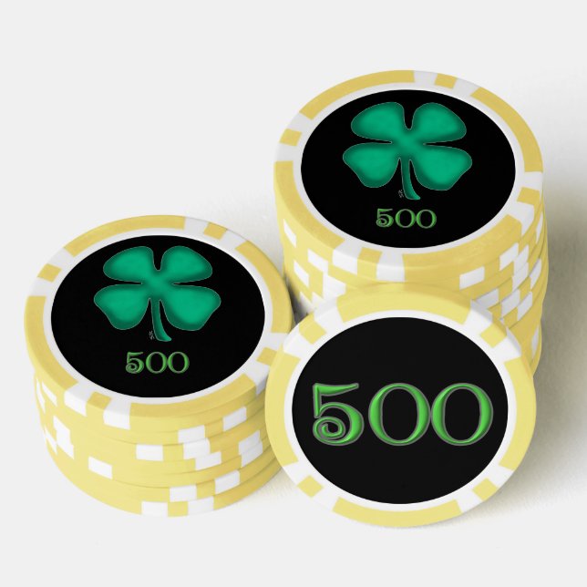 Black Irish yellow 500 striped poker chip (Stack)