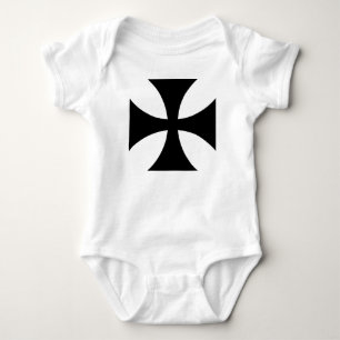 Black iron cross baby bodysuit
