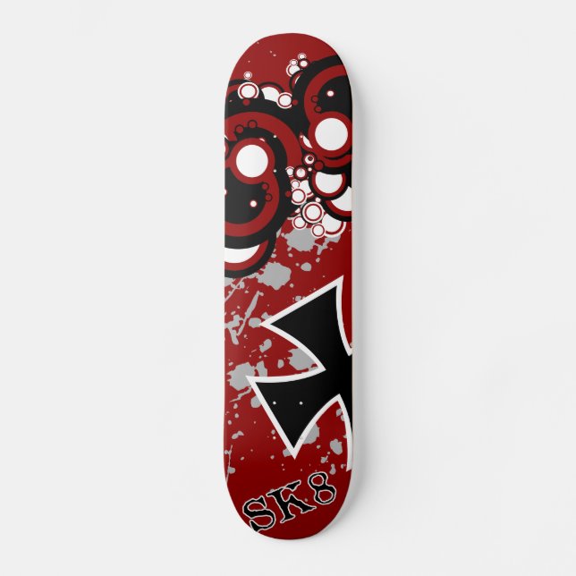 black iron cross skateboard (Front)