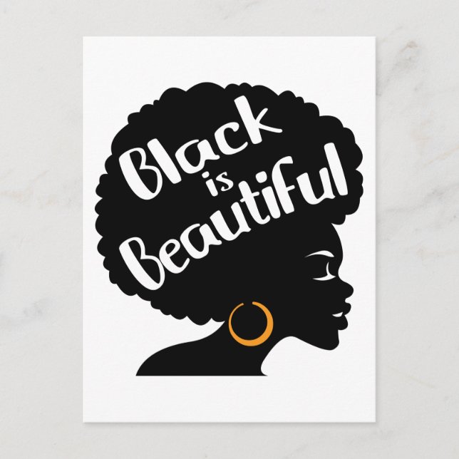 Black Is Beautiful, Black Power Afro Melanin Women Postcard (Front)