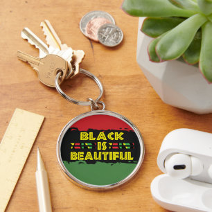 Black Is Beautiful Keychain - Elegant Keyring Gift