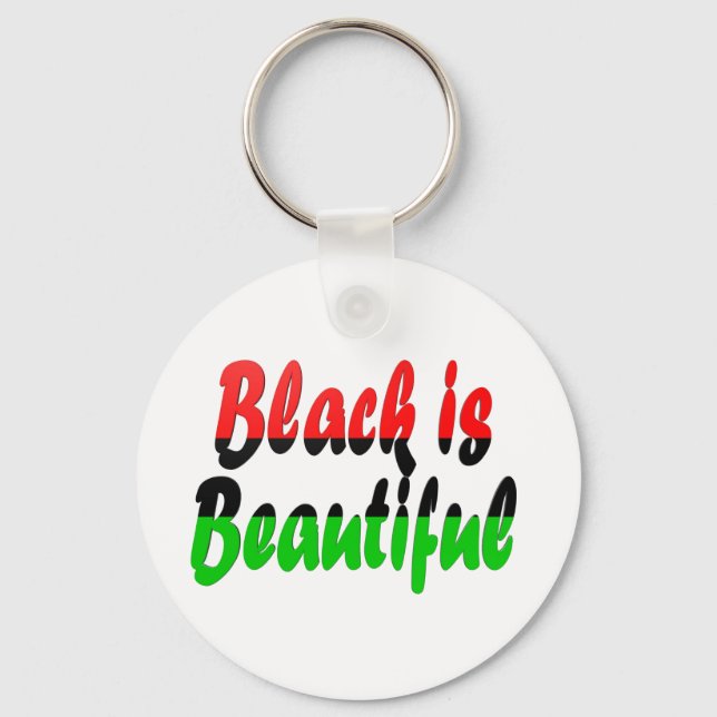 Black is Beautiful Pan-African Flag Key Ring (Front)