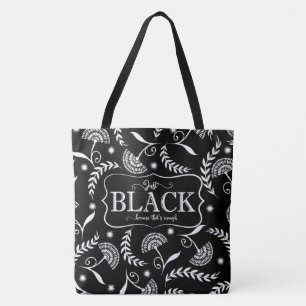 Black is Enough Black/White Reversible Tote Bag