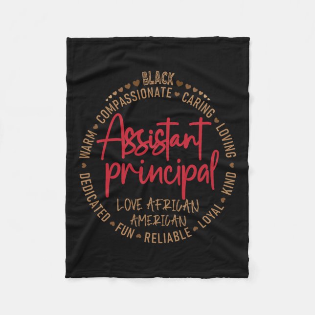 Black Istant Principal Love African American  Fleece Blanket (Front)