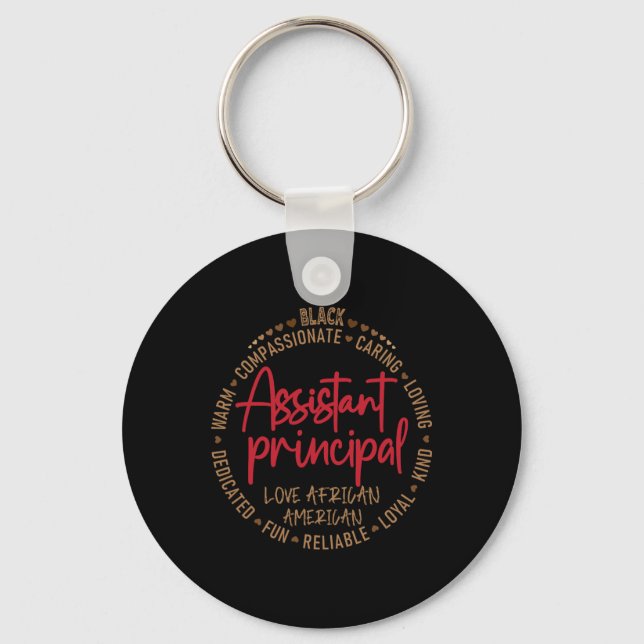 Black Istant Principal Love African American  Key Ring (Front)
