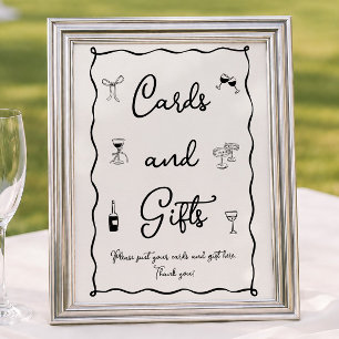 Black Italian Bridal Shower Card & Gifts Poster