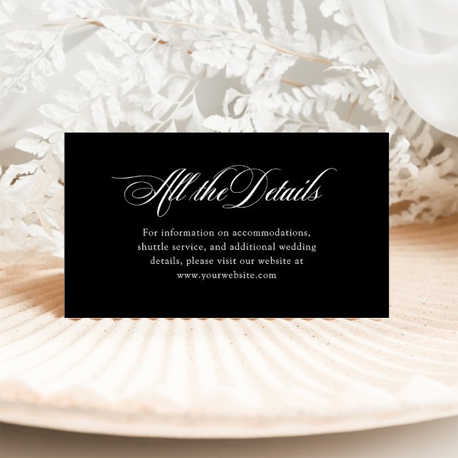 Black Italian Elegance | Wedding Details Enclosure Card (Creator Uploaded)