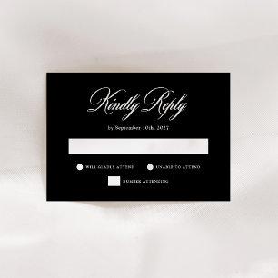 Black   Italian Elegance Wedding RSVP Card