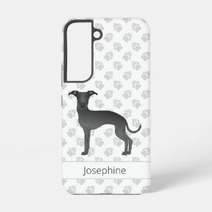 Black Italian Greyhound Cute Cartoon Dog With Name Samsung Galaxy Case