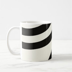 Black Ivory Concentric Curve Abstract Coffee Mug