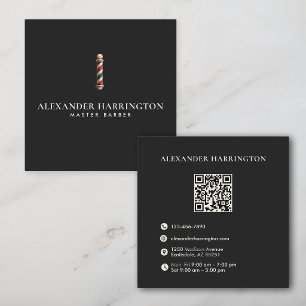 Black Ivory Master Barber Qr Code Business Card