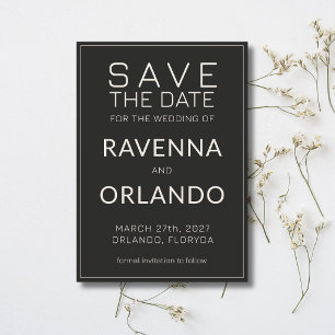 Black Ivory Old Money Timeless Wedding Save The Date