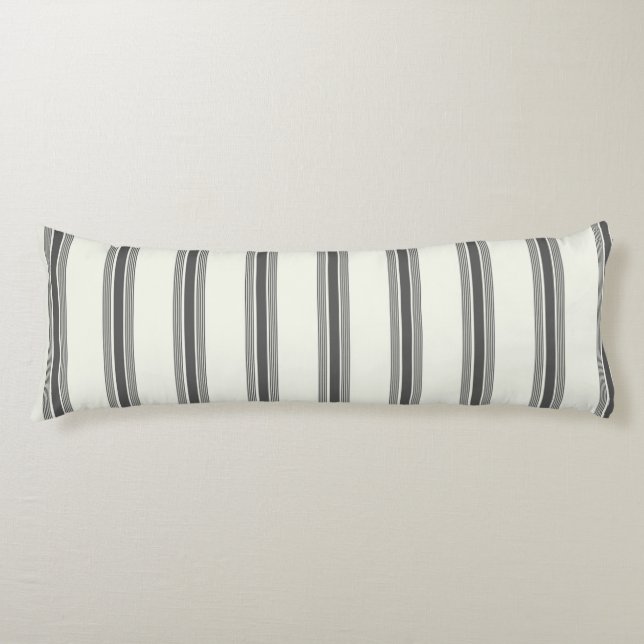 Black Ivory Vertical Stripe Pattern Body Cushion (Front)