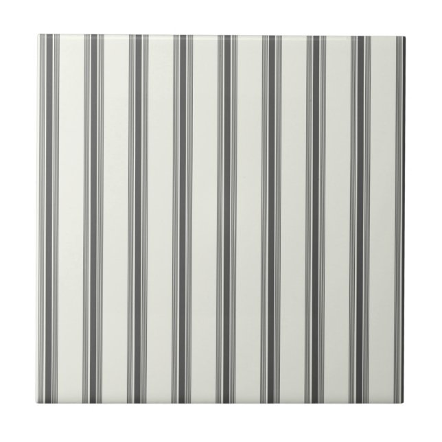 Black Ivory Vertical Stripe Pattern Tile (Front)