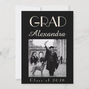 Black Ivory Veterinary Medicine Graduation Party Invitation