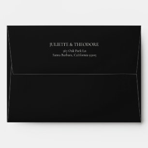 Black & Ivory Wedding Envelope with Address Panel