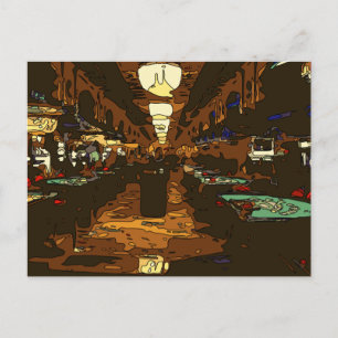 Black Jack and Poker Tables in Las Vegas Postcard