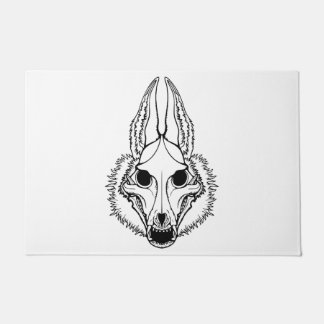 Black Jackal Single skull Doormat