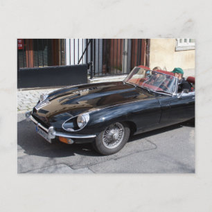 Black Jaguar E Type Postcard