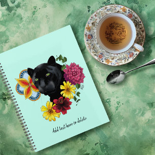 Black Jaguar Portrait Flowers Planner