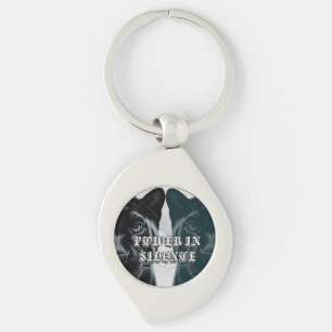 Black Jaguar Power in Silence Key Ring