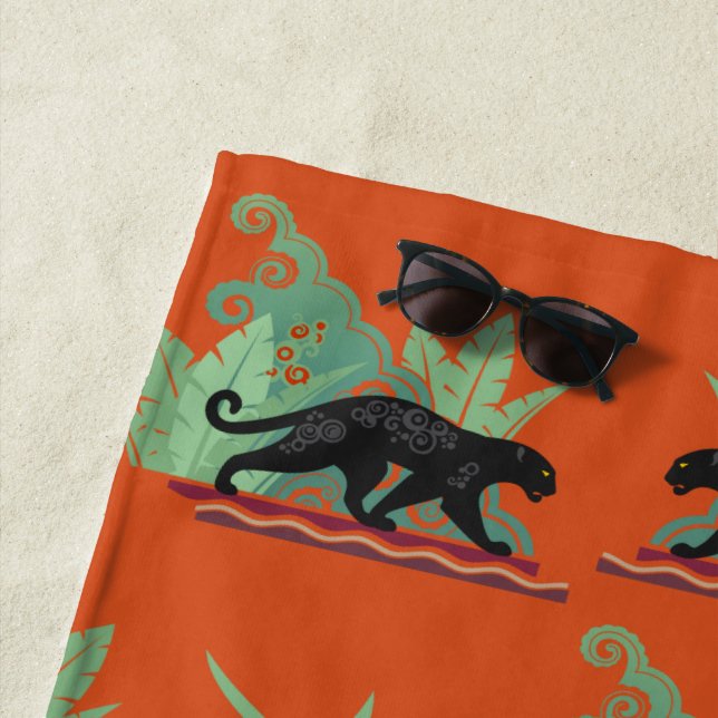 Black Jaguars Beach Towel (In Situ)