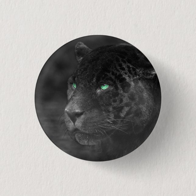 Black Jaguars Emerald Gaze 3 Cm Round Badge (Front)