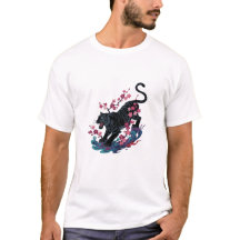 Black Japanese Tiger & Cherry Blossoms