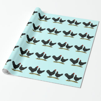 Black Java Chickens Wrapping Paper