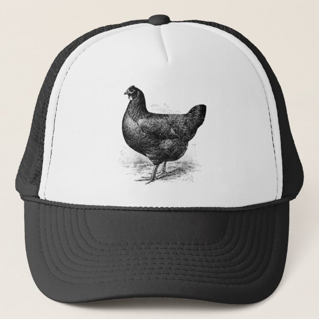 black java hen trucker hat (Front)