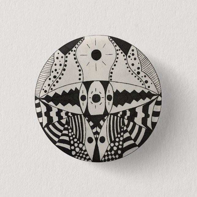 Black Jaw 3 Cm Round Badge (Front)