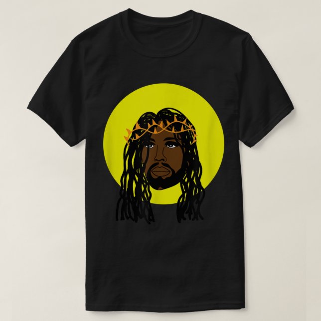 Black Jesus Locs African American Religious  T-Shirt (Design Front)