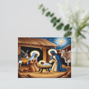Black Jesus Nativity Scene Postcard