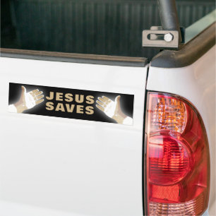 black JESUS SAVES Bumper Sticker