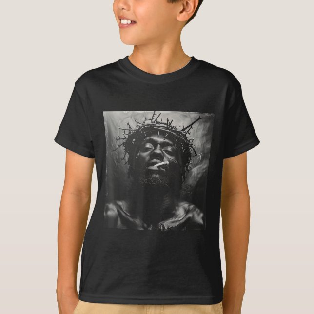 Black Jesus Smokes, Christianity, Church, Christ,  T-Shirt (Front)