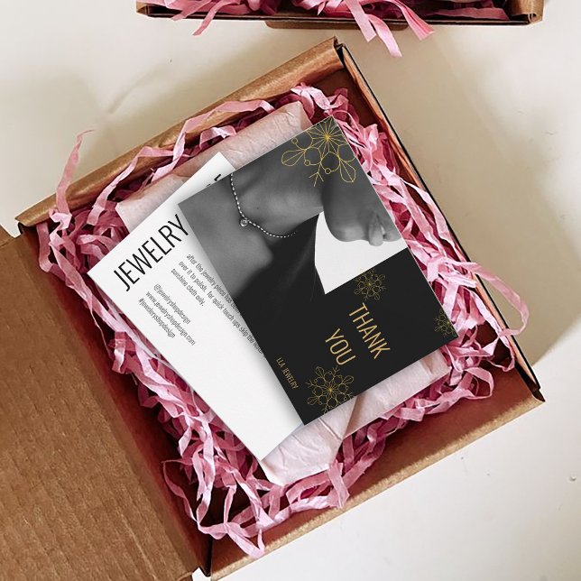 Black Jewellery Care, Small Business Enclosure,  Thank You Card (Creator Uploaded)