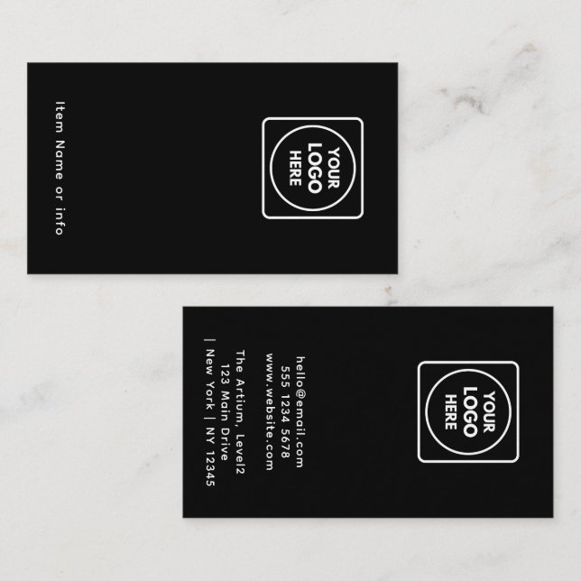 Black Jewellery Earring Display Card | Custom Logo (Front/Back)