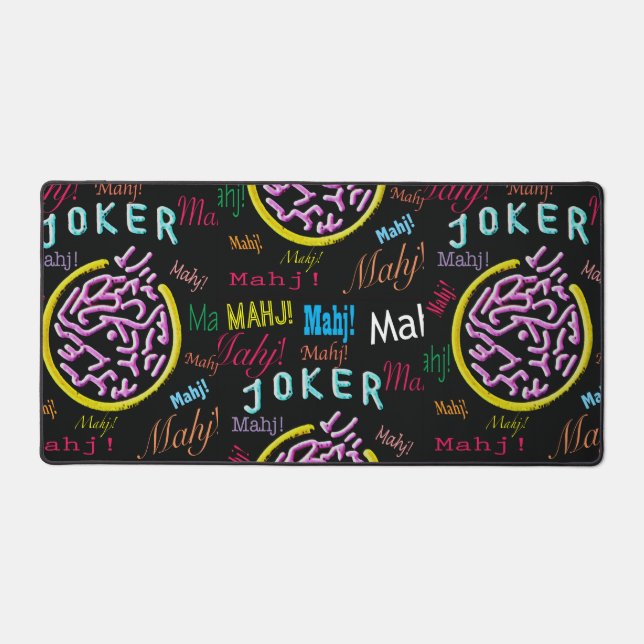 Black Joker Mah Jongg Place Mat (Front)