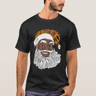 Black Jolly Santa African American Santa Kente T-Shirt