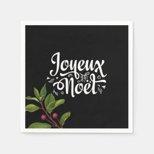 Black Joyeux Noel  Napkin