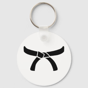 Black judo belt key ring